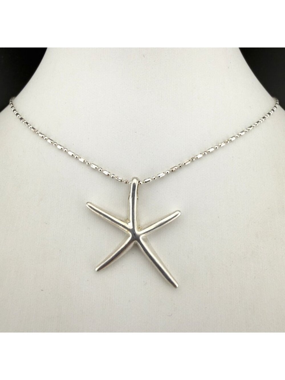 Sterling Silver 925 Starfish Pendant Necklace Nautical Beach Vacation 24"